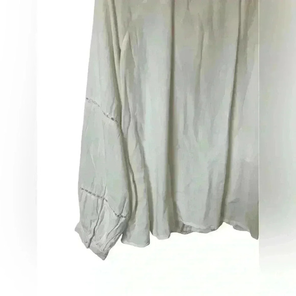 Asos Enveloped Neck Tie Blouse Top Cloth Buttons Shirt Cream - Picture 5 of 8